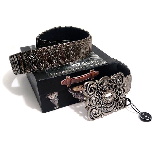 evgothicjewelry Metallic Snake Design Women 32 inches Stretch Belt - Picture 6 of 6